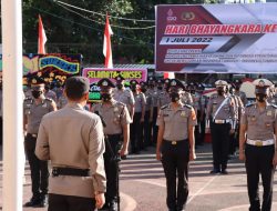 Kapolres Takalar Pimpin Upacara Kenaikan Pangkat Personel Polres dan Polsek Jajaran Periode 1 Juli 2022