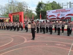 Wakapolres Takalar Pimpin Upacara Pengibaran Bendera HUT RI ke-77