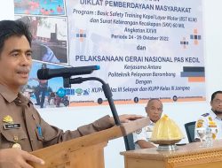 Tingkatkan SDM Nelayan, Wabup Saiful Arif Buka Diklat BSTKLM dan SKK 60 Mill