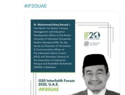 UMI jadi Delegasi Indonesia dalam G20 Interfaith Forum di Abu Dhabi
