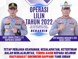 Operasi Lilin 2022, Polres Sidrap Catat Pelanggar Lalin Menurun