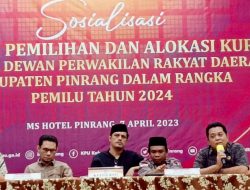 KPU Pinrang Sosialisasi Dapil dan Alokasi Kursi Pemilu 2024