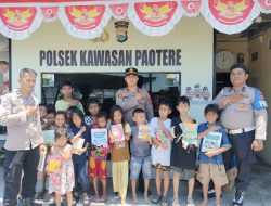 Dorong Budaya Literasi dan Minat Baca, Polsek Paotere Bagikan Buku ke Anak -anak