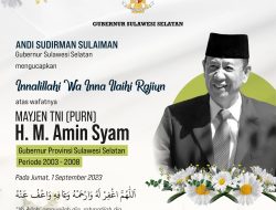 Andi Sudirman Sampaikan Duka atas Wafatnya Gubernur Sulsel Periode 2003-2008, Amin Syam