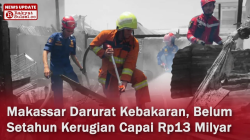 Sehari Damkar Makassar Tangani Lima Kebakaran, Kerugian Ditaksir Capai Rp13 Miliar