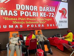Meriahkan HUT ke-72 Humas Polri, Bidhumas Polda Sulsel Gelar Donor Darah