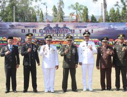 Digelar Meriah, Duo Amran Hadiri Upacara Peringatan HUT Ke-78 TNI Tingkat Kabupaten Wajo