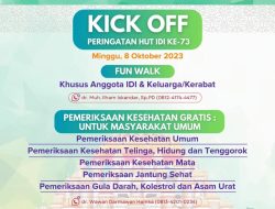 Semarakkan Peringatan HUT IDI ke-73, IDI Makassar Bakal Gelar Bakti Sosial dan Seminar Ilmiah