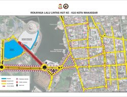 Berikut Daftar Rekayasa Lalu Lintas di sekitar Lokasi HUT Kota Makassar ke-416 Tahun 