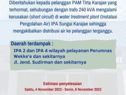 PAM Tirta Karajae Umumkan Gangguan Distribusi Air ke Pelanggan