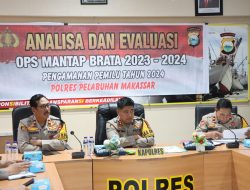 Tingkatkan Kamtibmas Pemilu 2024, Kapolres Pelabuhan Makassar Pimpin Anev OMB
