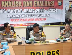 Tingkatkan Kamtibmas Pemilu 2024, Kapolres Pelabuhan Makassar Pimpin Analisa dan Evaluasi OMB