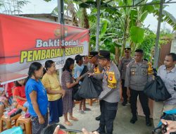 Peduli Sesama yang Merayakan Natal, Polrestabes Makassar Bagikan 200 Paket Sembako