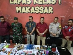 Razia di Lapas Kelas 1 Makassar, Tim Gabungan Kemenkumham Sulsel Temukan Ratusan Benda Terlarang 