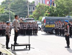 Kapolres Pelabuhan Makassar Pimpin Apel Pergeseran Pasukan Pengamanan Pemilu 2024