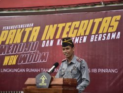 Pegawai Rutan Pinrang Tandatangani Pakta Integritas Menuju WBBM