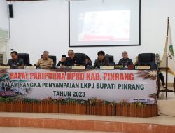 DPRD Pinrang Gelar Rapat Paripurna Bahas LKPJ Bupati