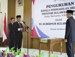 Pj Gubernur Sulbar, Prof Zudan Lantik Kepala Perwakilan BKKBN Sulbar