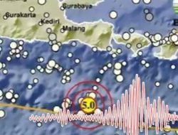 BMKG: Gempa 5 Magnitudo Terjadi di Jember