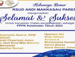 RS Andi Makkasau Parepare Ucapkan Selamat Atas Pengangkatan 12 Orang Tenaga PPPK