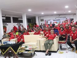 Polres Pelabuhan Makassar Bersama Masyarakat Gelar Nobar Timnas Indonesia di Semifinal Piala Asia U-23