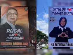 Mirip Fatmawati Rusdi, Baliho Rusdin Abdullah ‘Rudal’ di Makassar Pakai Simbol Hati