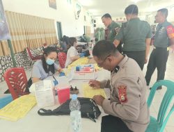 Personel Polres Tator Ikut Aksi Donor Darah di Peringatan HUT ke-67 Kodam XIV Hasanuddin