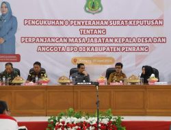 Kukuhkan Masa Jabatan Kades dan Anggota BPD, Begini Pesan Pj Bupati Pinrang