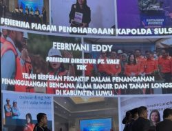 Kapolda Sulsel Beri Penghargaan kepada CEO PT Vale atas Peran dalam Penanggulangan Bencana di Luwu