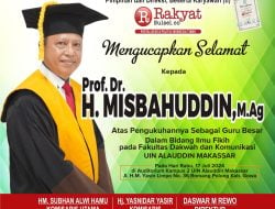 Prof. Dr. H. Misbahuddin, M.Ag Dikukuhkan Sebagai Guru Besar dalam Bidang Ilmu Fikih