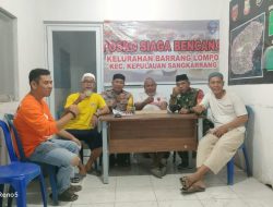 Ronda Bareng, Bhabinkamtibmas Pulau Barrang Ajak Warga Jaga Harkamtibmas Pemilukada 2024