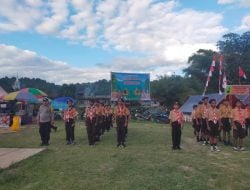 Bhabinkamtibmas Polres Tator Beri Pendampingan dan Penyuluhan Kamtibmas dalam Kemah Bakti