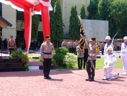 Kapolres Tana Toraja Hadiri Upacara Serah Terima Pataka Kapolda Sulsel