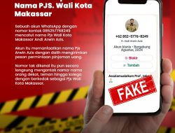 Hoax! Hati-hati Akun WhatsApp Catut Nama Pjs Wali Kota Makassar Arwin Azis Beredar, Modus Pinjam Uang