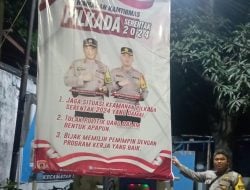 Polres Pelabuhan Makassar Pasang Spanduk Imbauan, Cegah Golput dan Jaga Kamtibmas