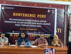 Sehari Menjelang Debat Publik, KPU Tana Toraja Gelar Konferensi Pers