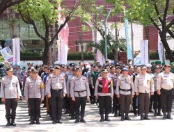 Ratusan Personel Polres Pelabuhan Bantu Amankan Kampanye Akbar Pilkada Makassar