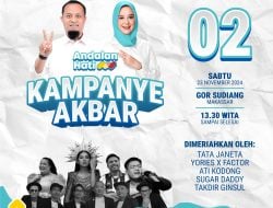 Besok, Andalan Hati Gelar Kampanye Akbar di GOR Sudiang, Bakal Dihadiri Elite Partai Pengusung dan 50 Ribu Pendukung