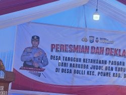 Kunker di Bone: Kapolda Sulsel Resmikan Desa Bolli sebagai Desa Tangguh Bebas Narkoba, Judi Online dan Korupsi