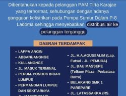 PAM Tirta Karajae Umumkan 11 Wilayah Terdampak Gangguan Distribusi Air