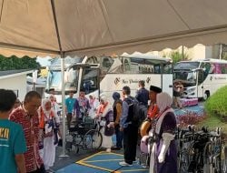 Kloter Pertama Jamaah Haji Embarkasi Makassar Tiba di Asrama Haji Sudiang