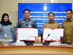 Kemenkumham Sulsel dan Pemkot Parepare Teken MoU Penguatan Pembangunan Hukum Daerah