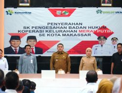 136 Koperasi Kelurahan Merah Putih di Kota Makassar Resmi Berbadan Hukum